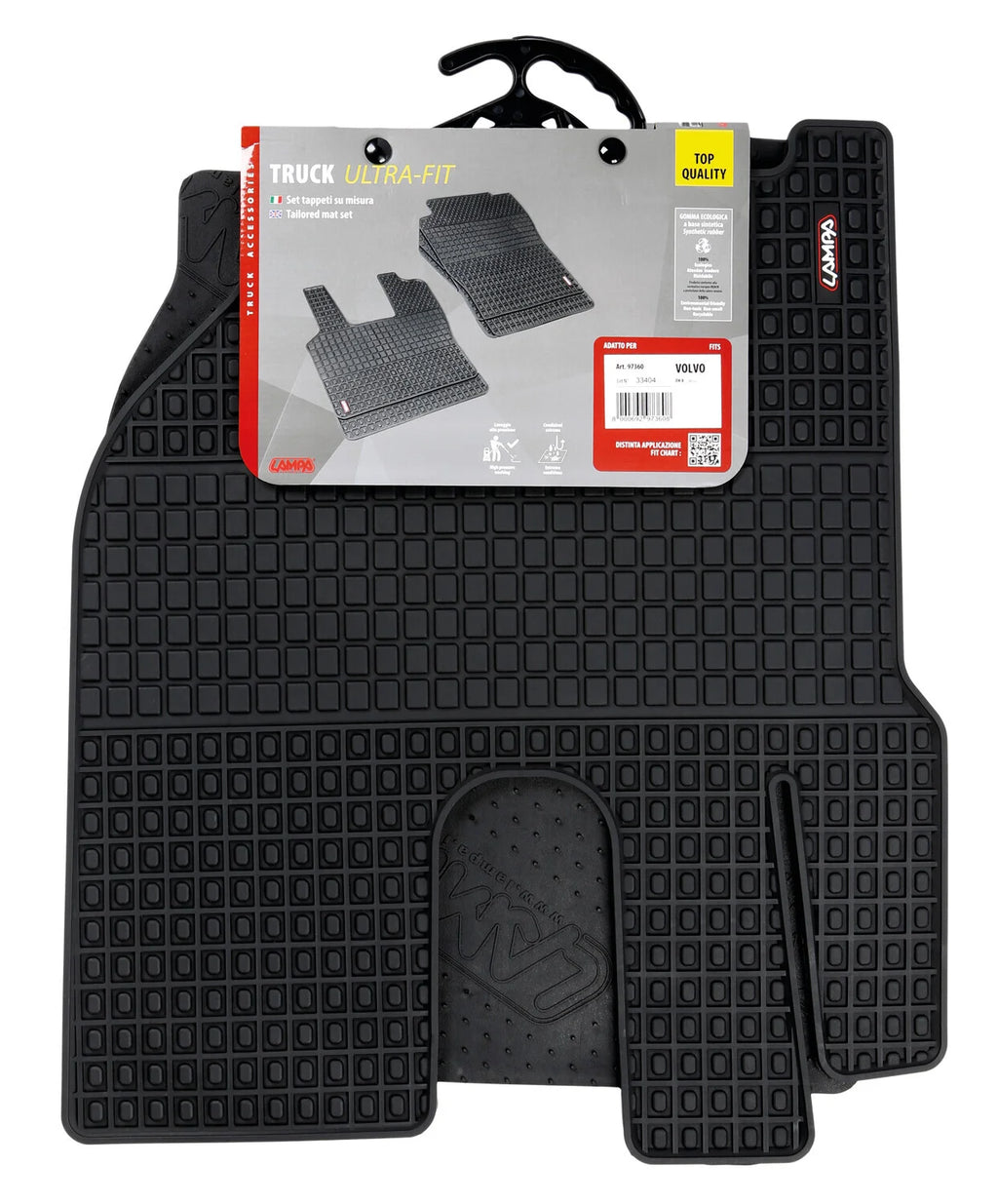 Coppia tappeti su misura in Eco Gomma - compatibile per  Volvo FH Serie 4 (09/12>05/21) -  Volvo FH Serie 5 (06/21>) -  Volvo FH Aero (01/24>)