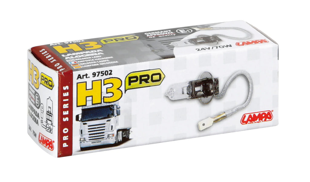 24V Lampada alogena Pro - H3 - 70W - PK22s - 1 pz  - Scatola