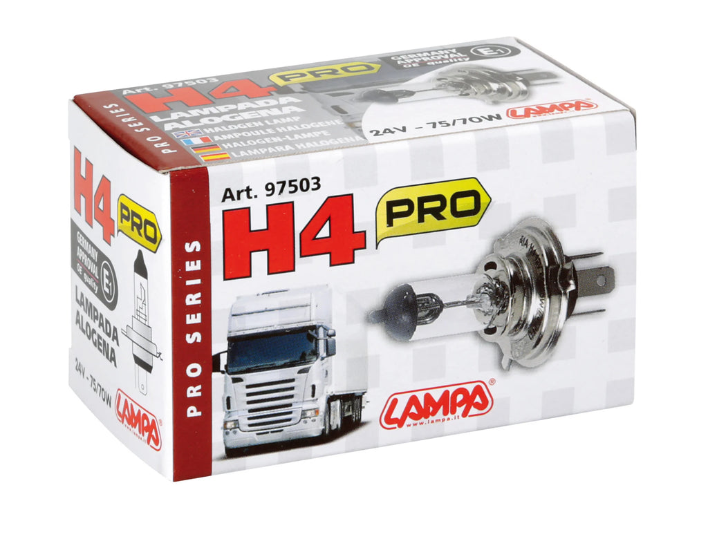 24V Lampada alogena Pro - H4 - 75/70W - P43t - 1 pz  - Scatola