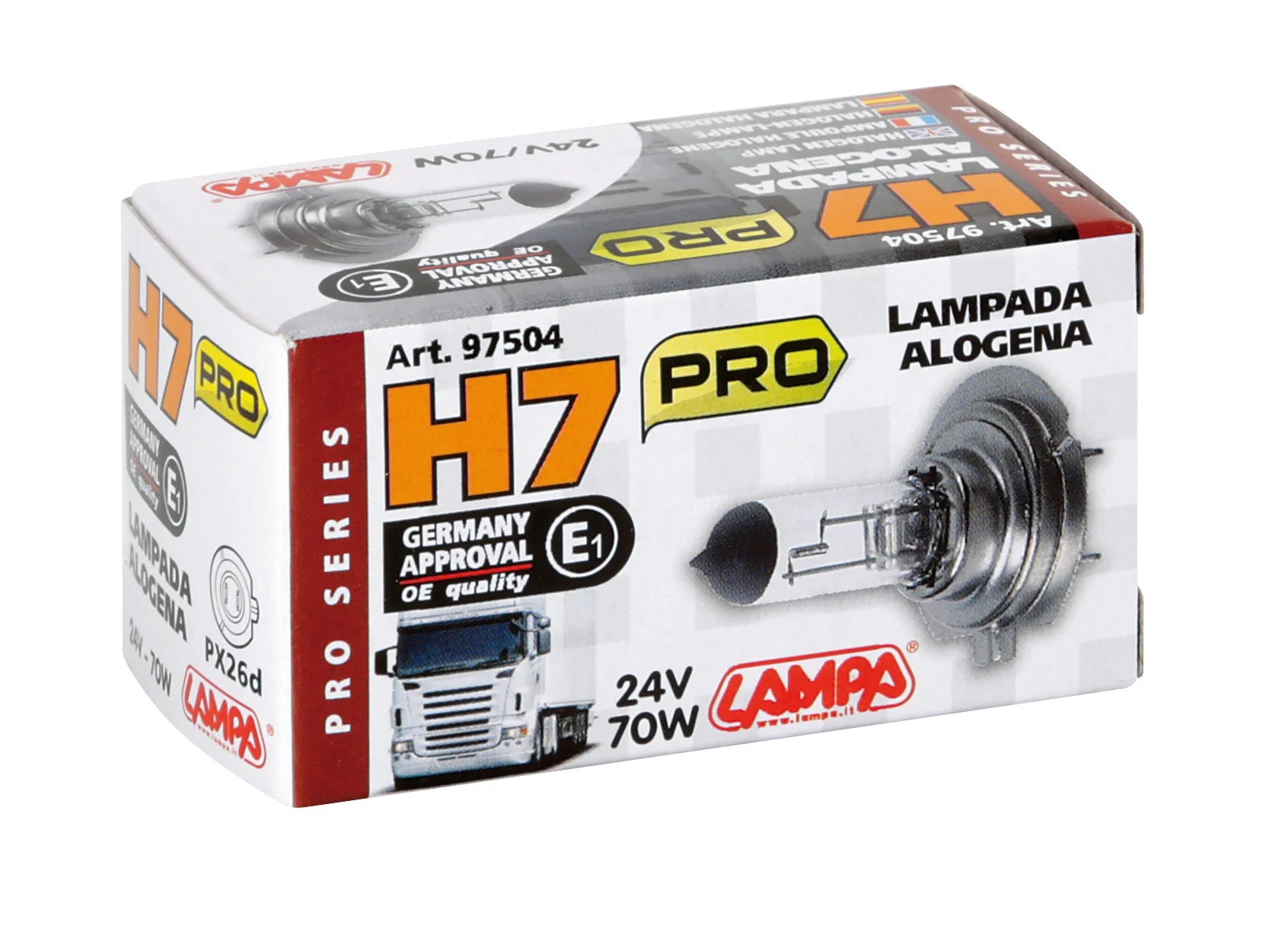 24V Lampada alogena Pro - H7 - 70W - PX26d - 1 pz  - Scatola