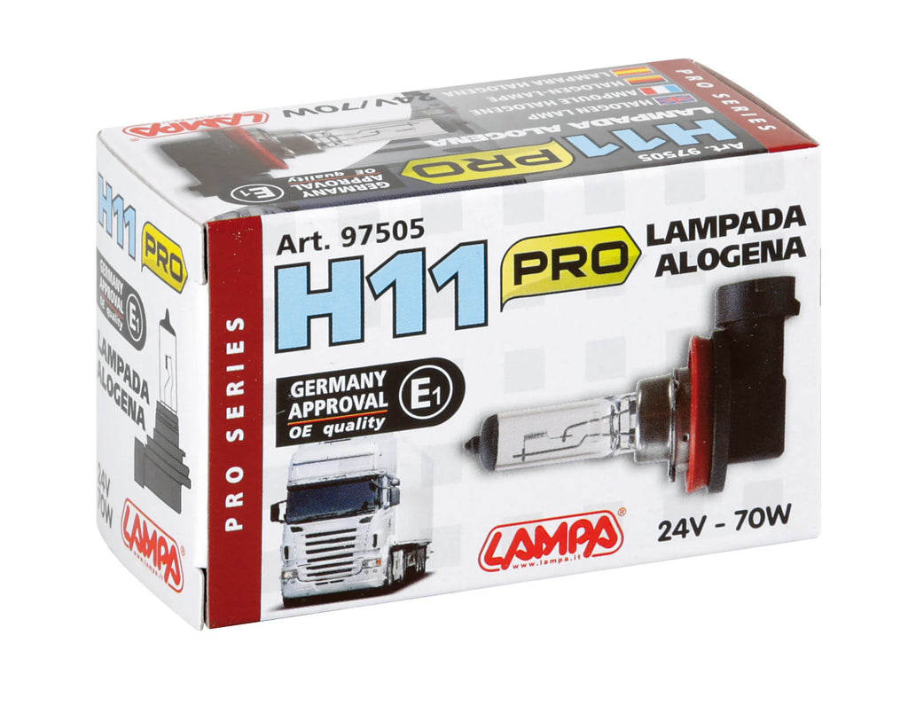 24V Lampada alogena Pro - H11 - 70W - PGJ19-2 - 1 pz  - Scatola