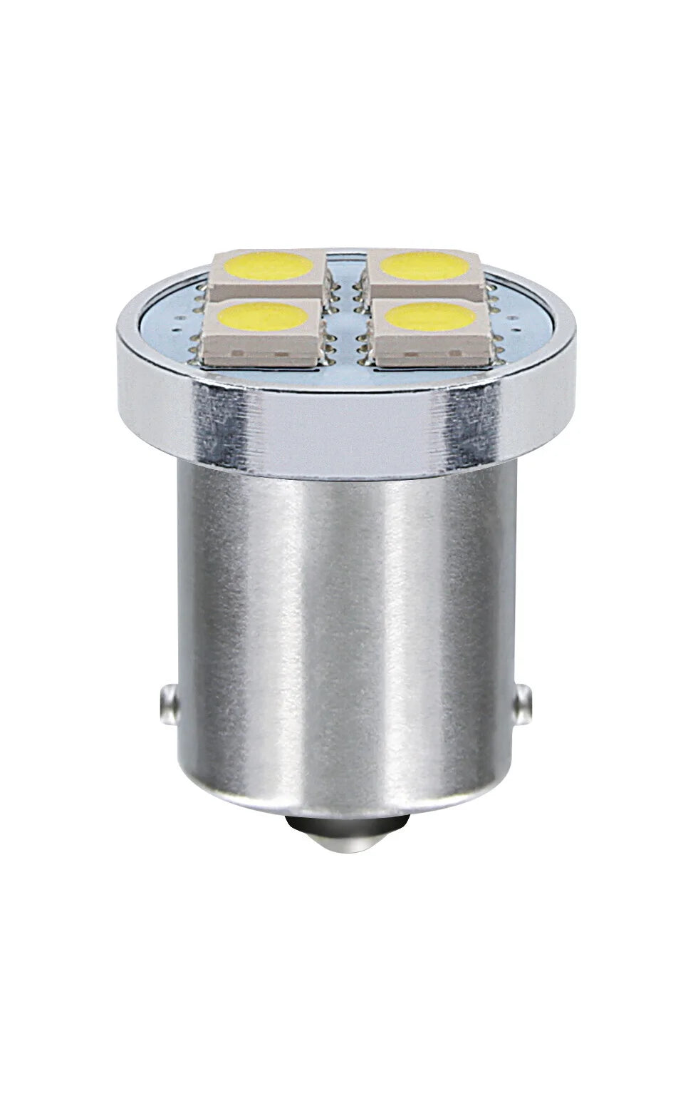 24V Led Series - 4 SMD x 1 chip - (P21W) - BA15s - 20 pz  - Scatola - Bianco - Doppia polarità