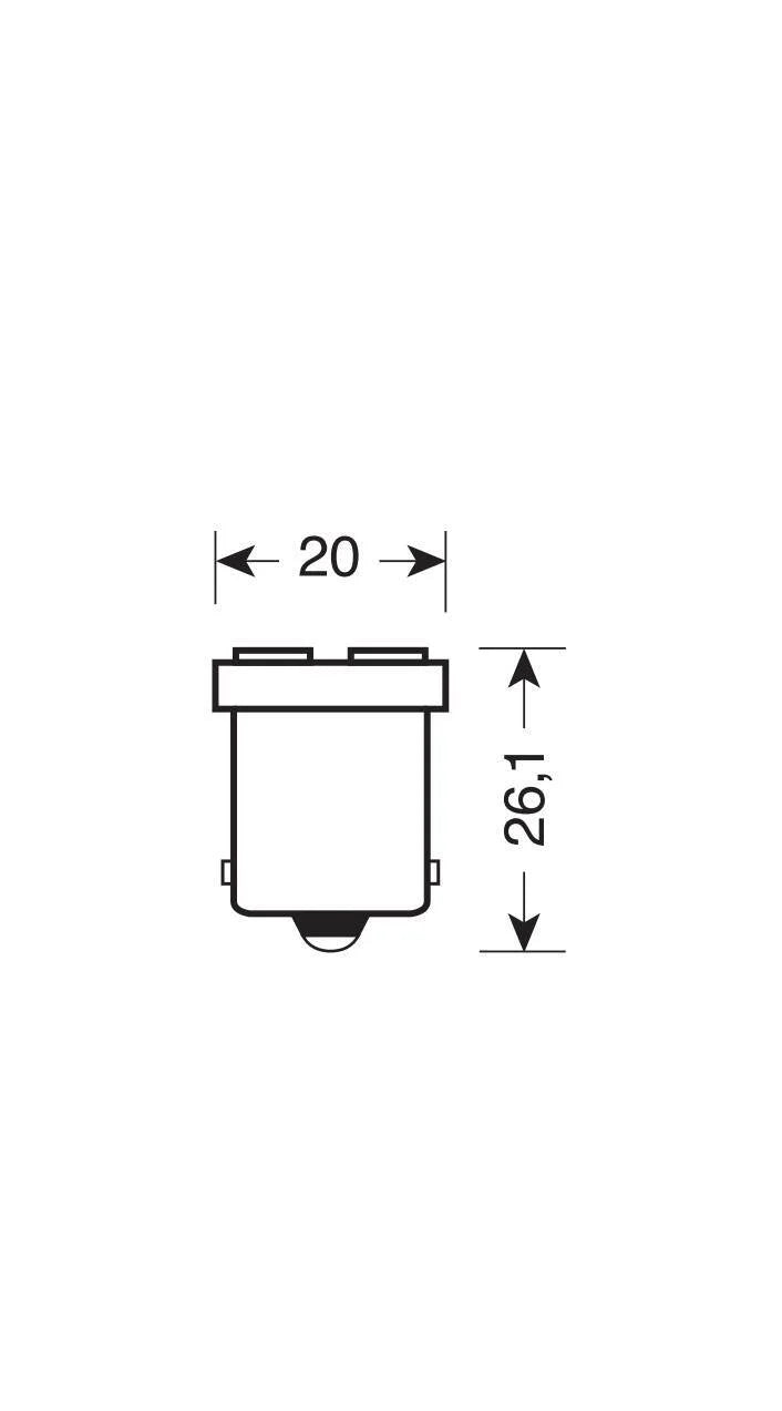 24V Led Series - 4 SMD x 1 chip - (P21W) - BA15s - 20 pz  - Scatola - Arancio - Doppia polarità