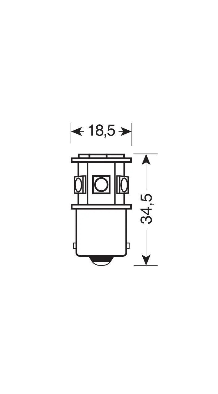 24/28V Led Series - 8 SMD x 1 chip - (P21W) - BA15s - 20 pz  - Scatola - Bianco - Doppia polarità