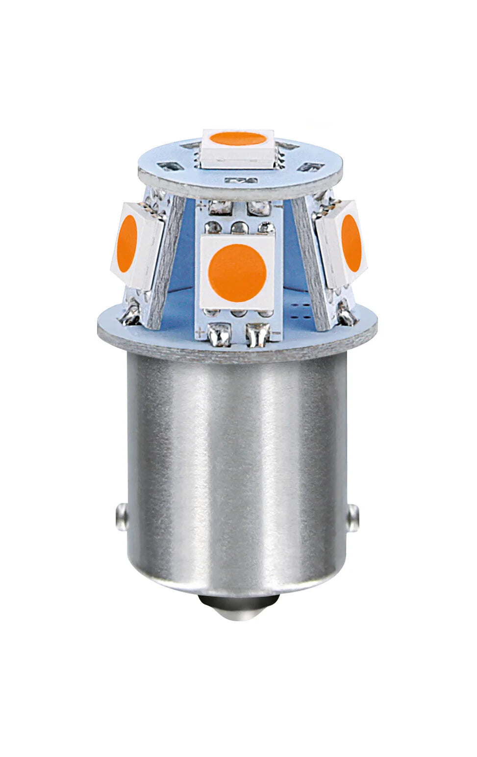 24/28V Led Series - 6 SMD x 1 chip - (R5W) - BA15s - 20 pz  - Scatola - Arancio - Doppia polarità