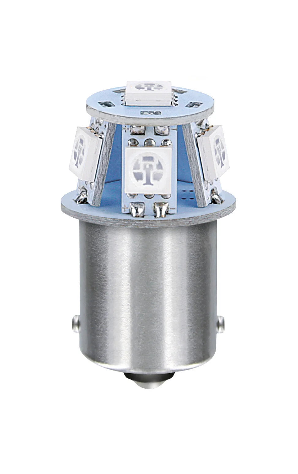 24/28V Led Series - 6 SMD x 1 chip - (R5W) - BA15s - 20 pz  - Scatola - Blu - Doppia polarità