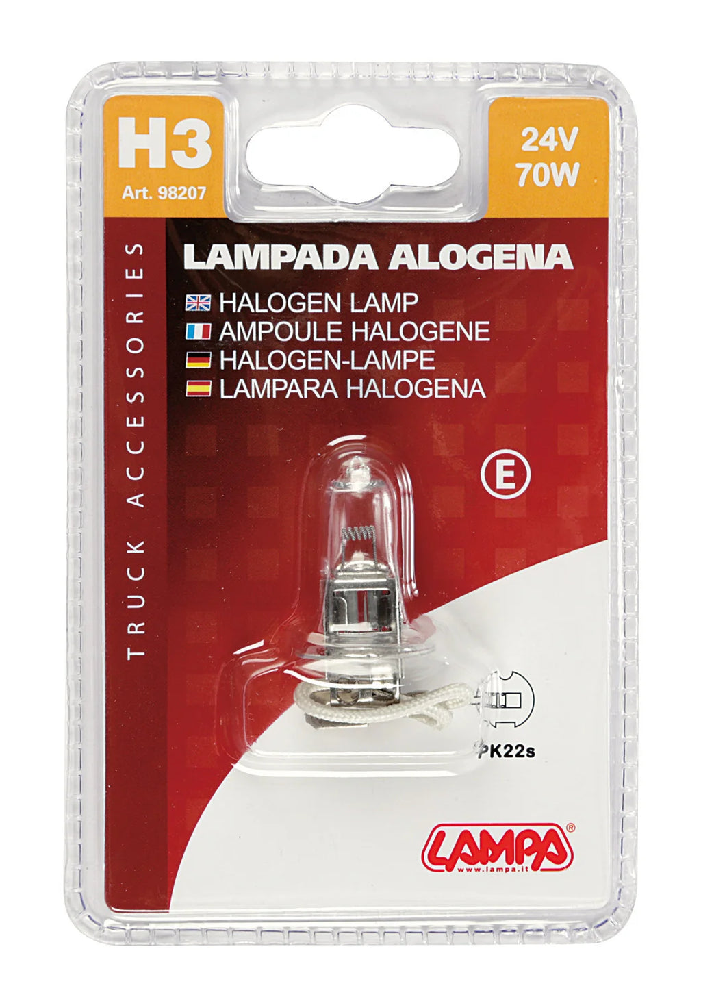 24V Lampada alogena - H3 - 70W - PK22s - 1 pz  - D/Blister