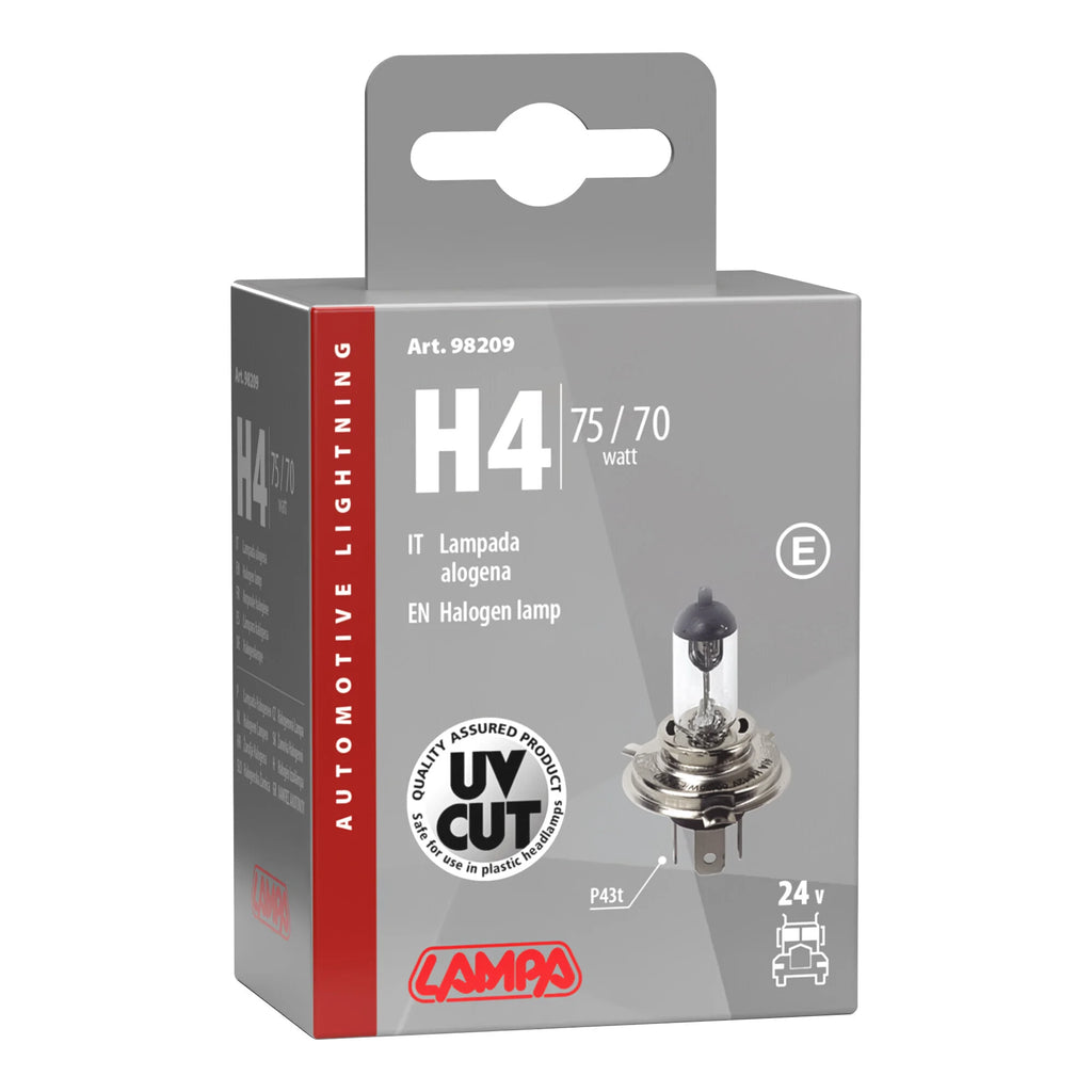 24V Lampada alogena - H4 - 75/70W - P43t - 1 pz  - Scatola