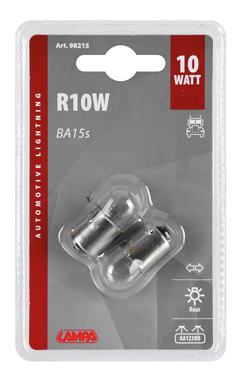 24V Lampada sferica - R10W - 10W - BA15s - 2 pz  - D/Blister