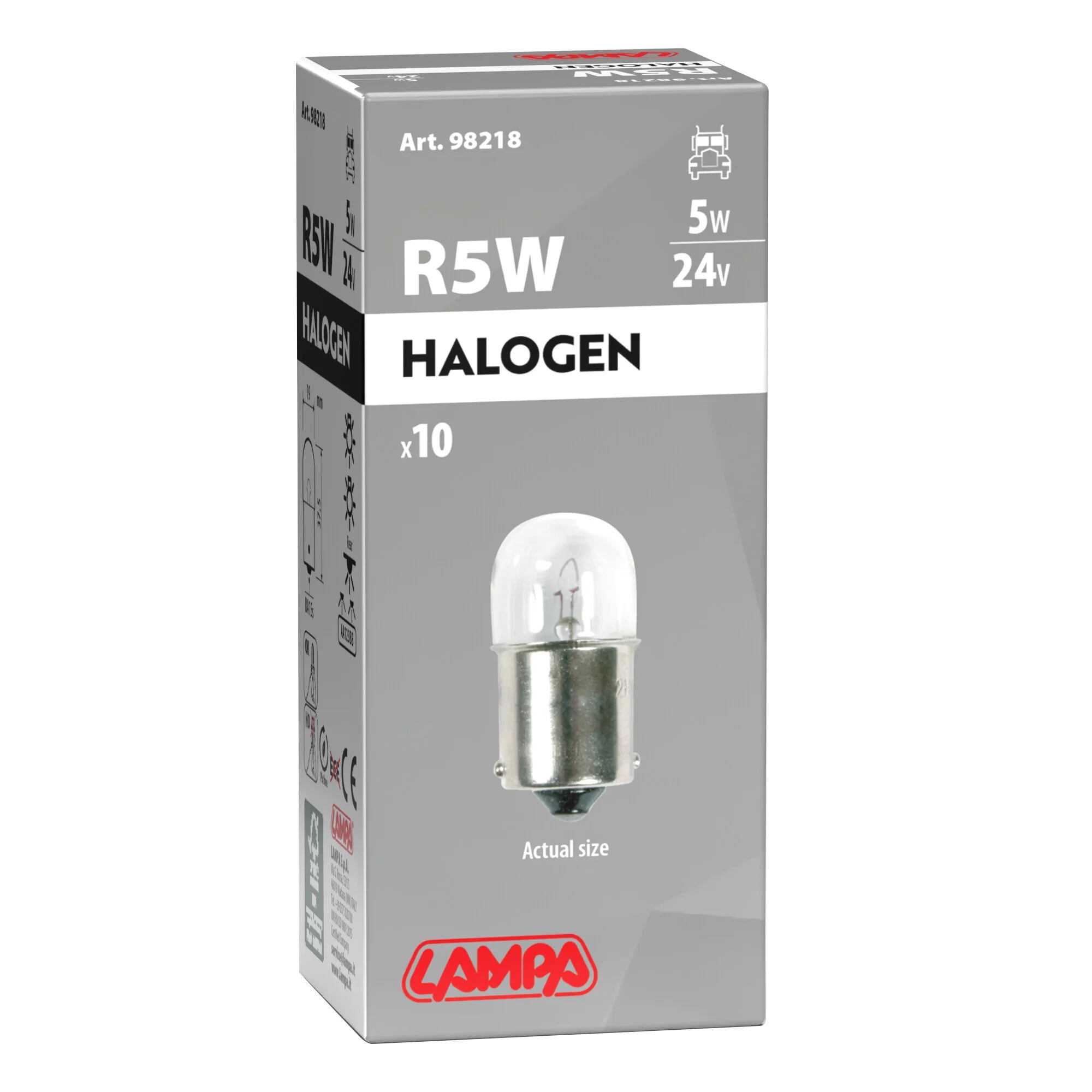 24V Lampada sferica - R5W - 5W - BA15s - 10 pz  - Scatola