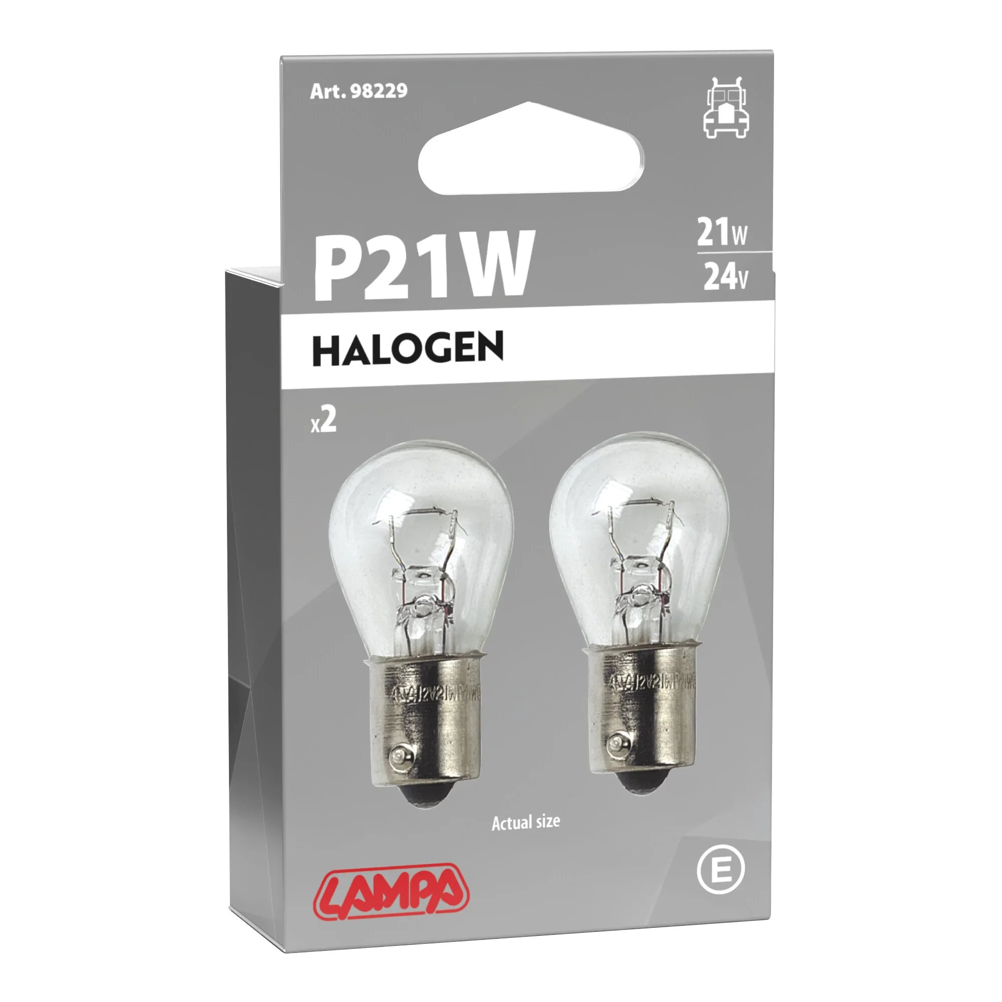 24V Lampada 1 filamento - P21W - 21W - BA15s - 2 pz  - Scatola