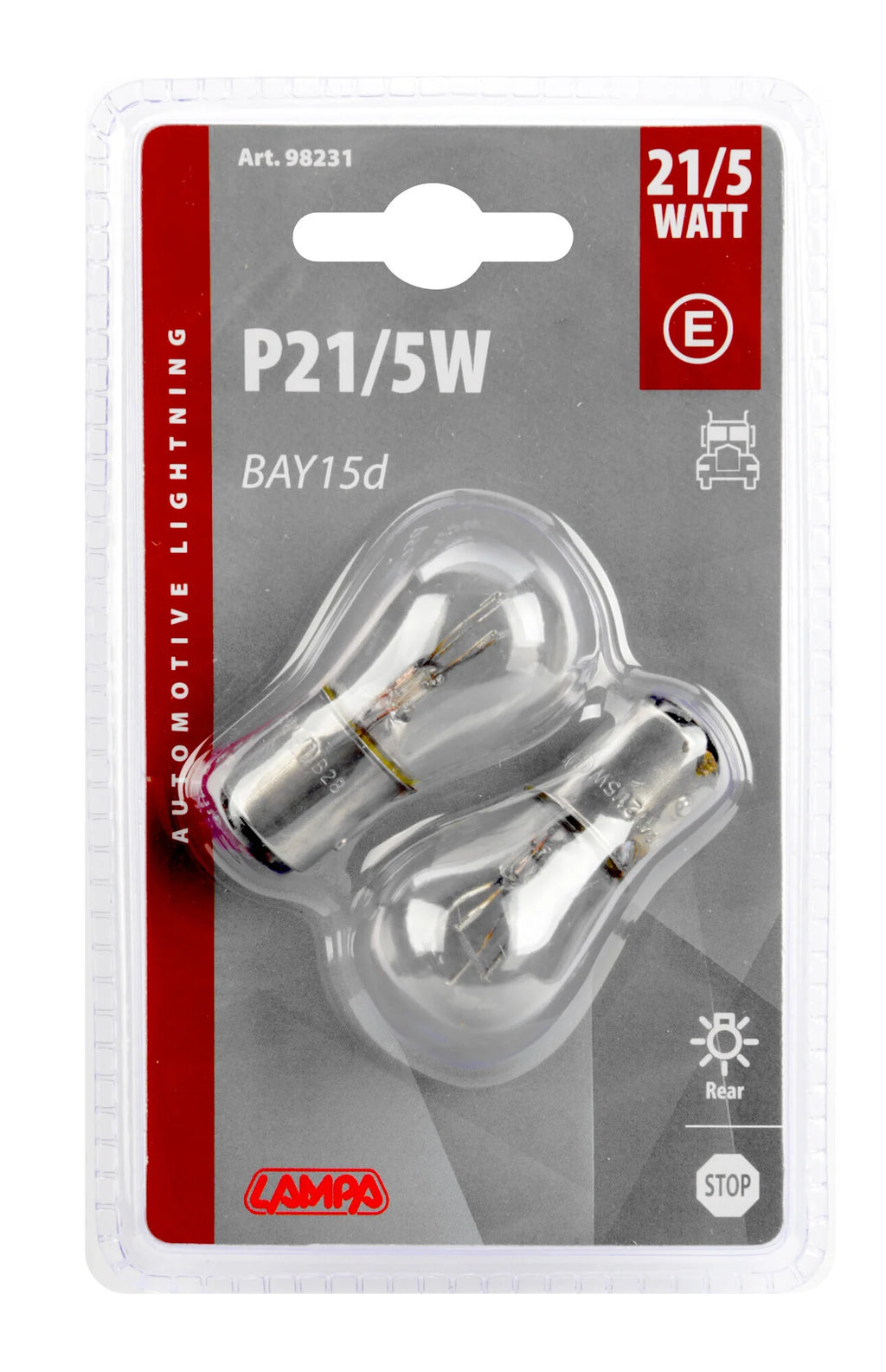 24V Lampada 2 filamenti - P21/5W - 21/5W - BAY15d - 2 pz  - D/Blister