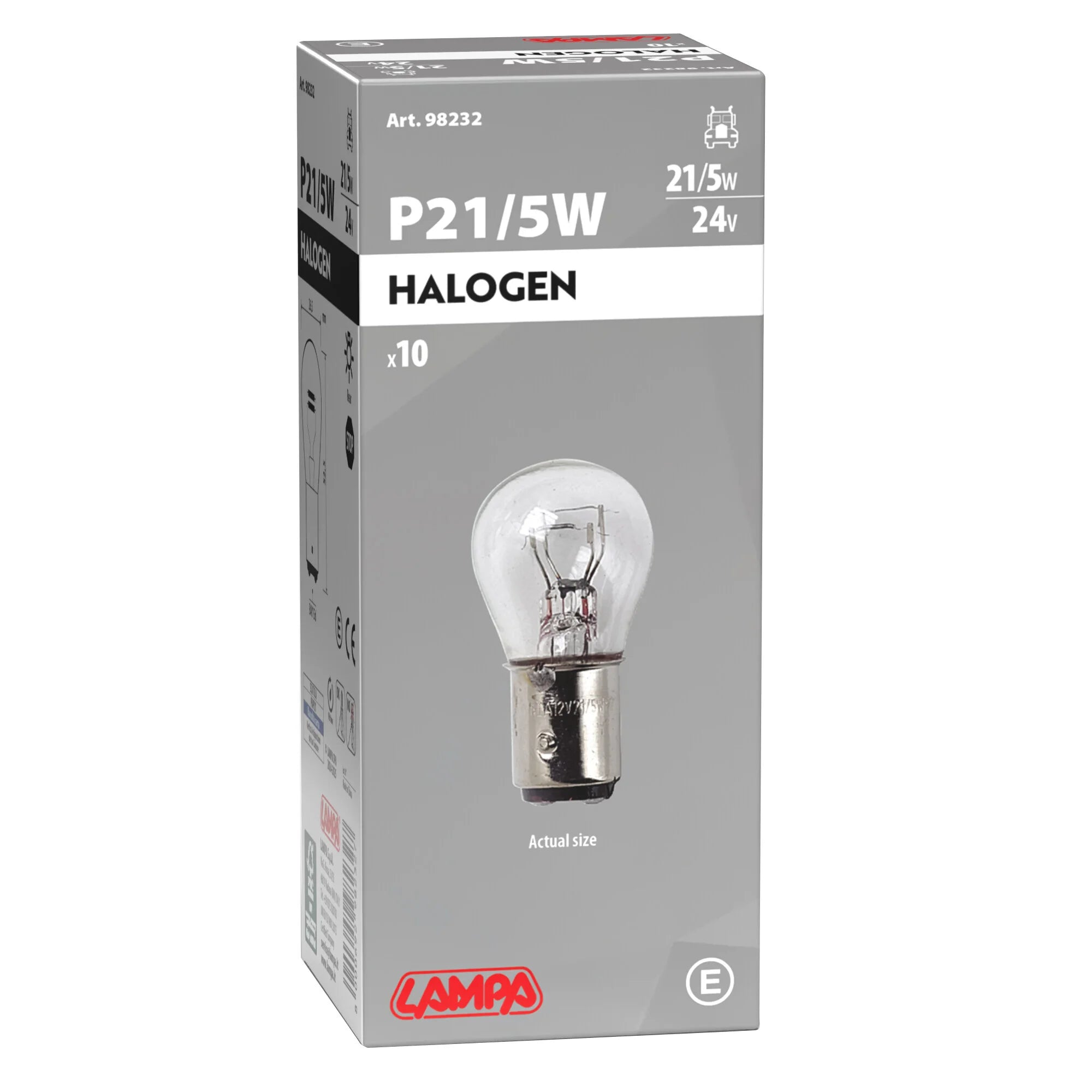 24V Lampada 2 filamenti - P21/5W - 21/5W - BAY15d - 10 pz  - Scatola