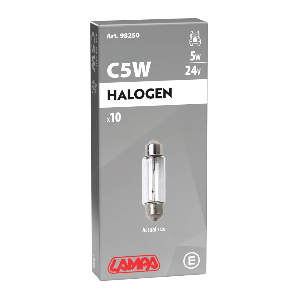 24V Lampada siluro - C5W - 11x35 mm - 5W - SV8,5-8 - 10 pz  - Scatola