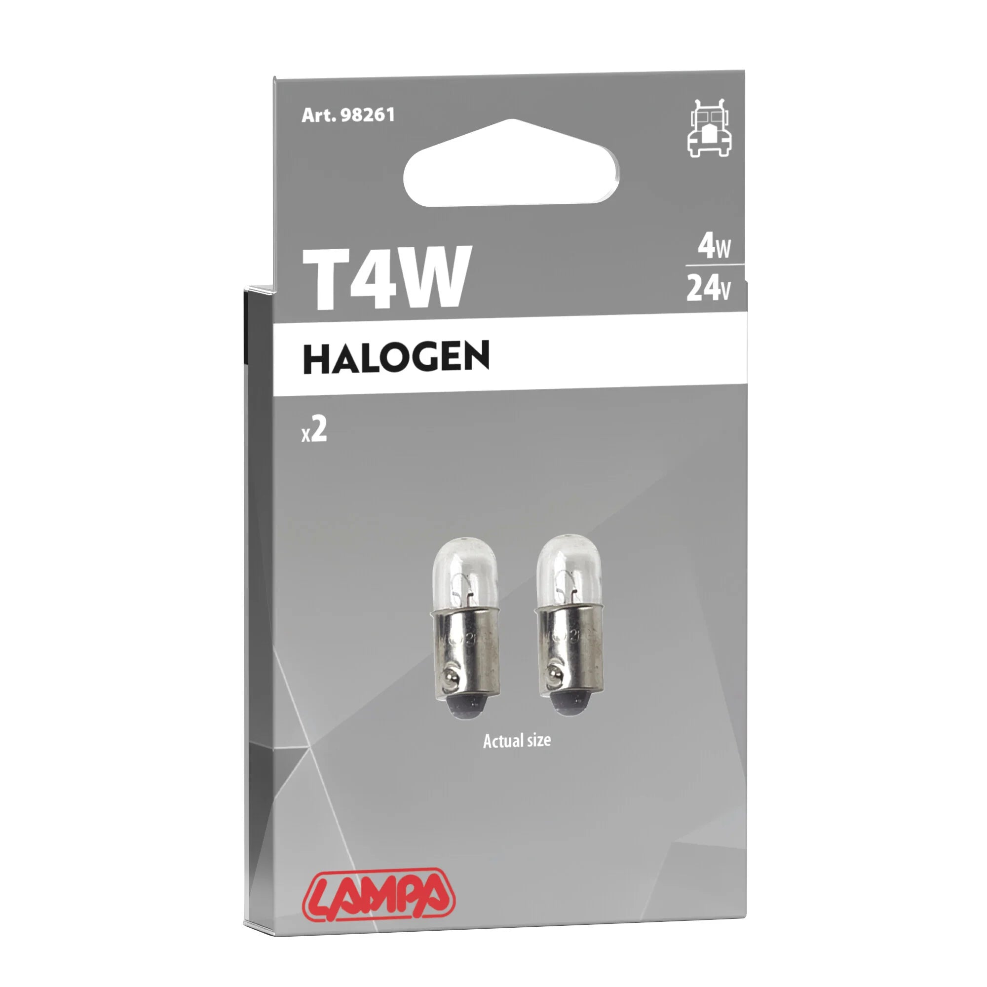 24V Lampada micro - T4W - 4W - BA9s - 2 pz  - Scatola