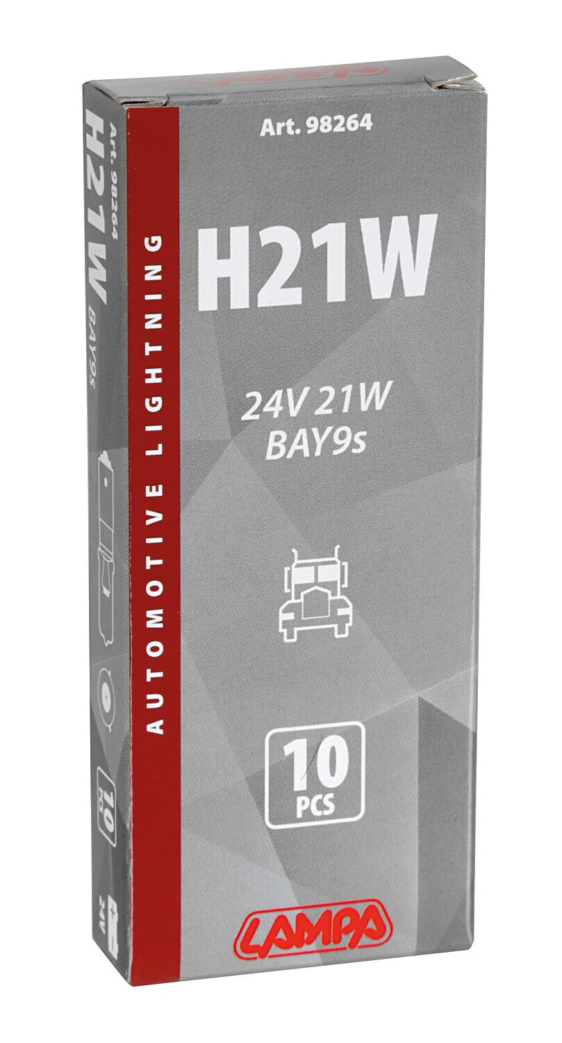 24V Lampada alogena micro - H21W - 21W - BAY9s - 10 pz  - Scatola