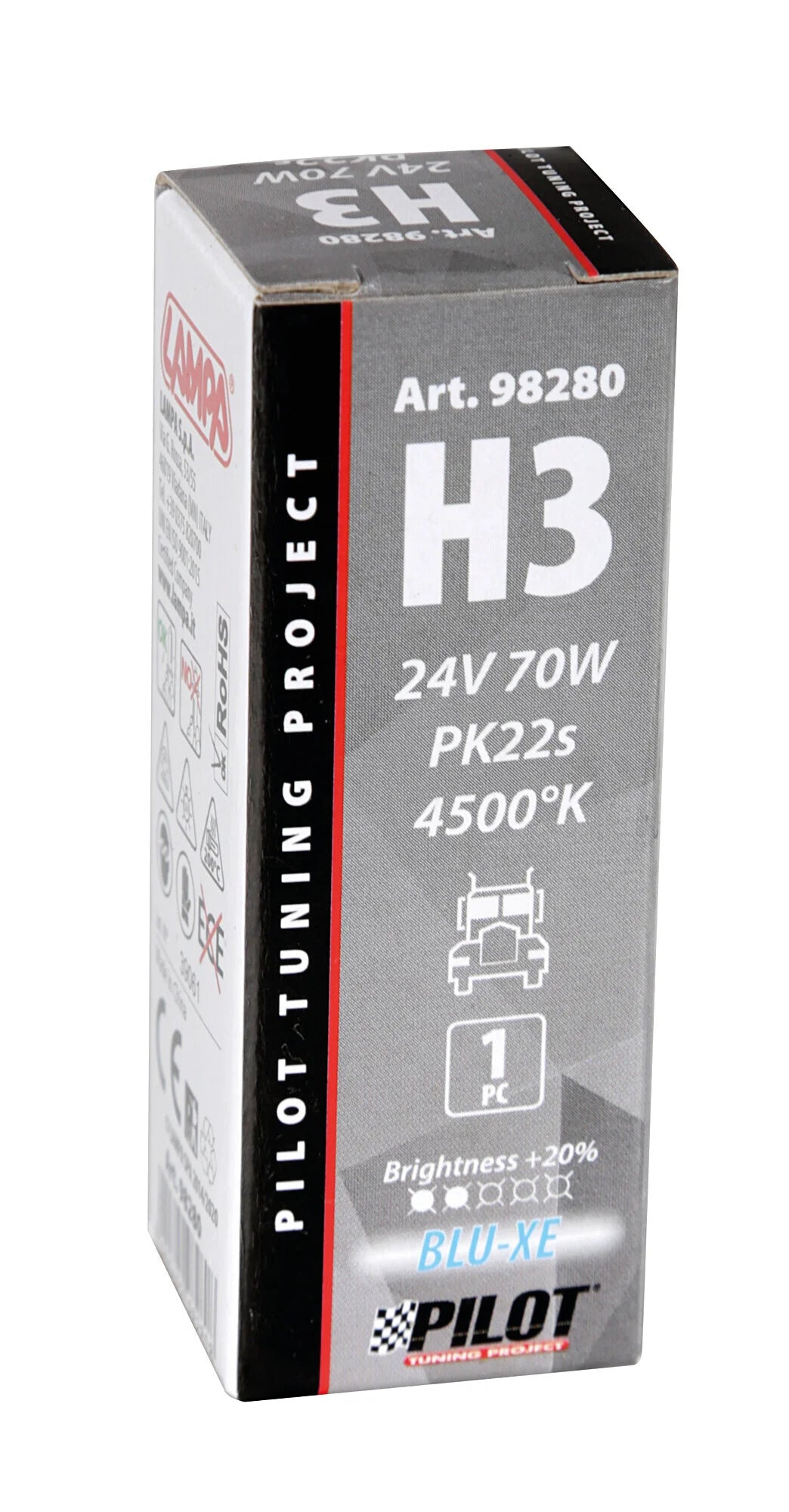 24V Lampada alogena Blu-Xe - H3 - 70W - PK22s - 1 pz  - Scatola [Confezione da 10]