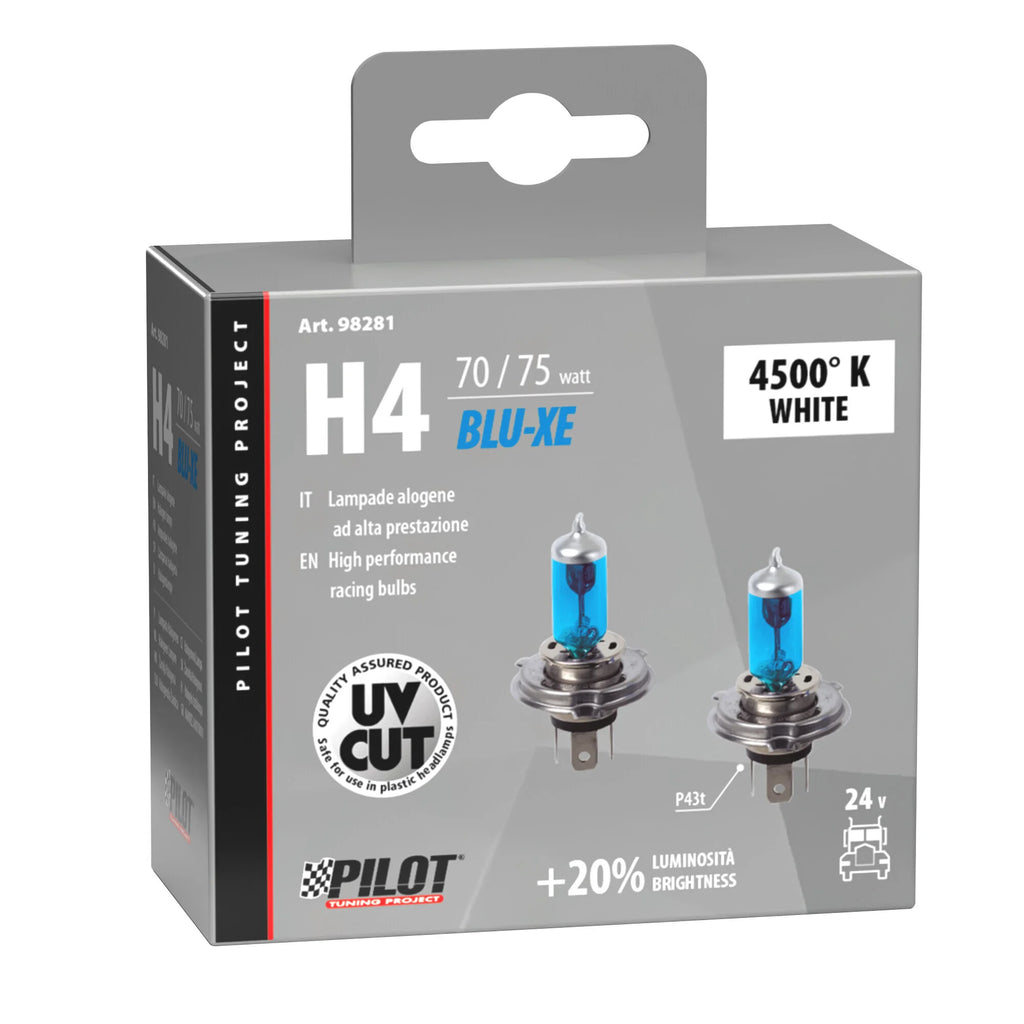 24V Lampada alogena Blu-Xe - H4 - 70/75W - P43t - 2 pz  - Scatola