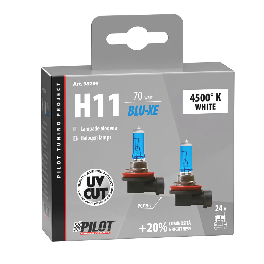24V Lampada alogena Blu-Xe - H11 - 70W - PGJ19-2 - 2 pz  - Scatola