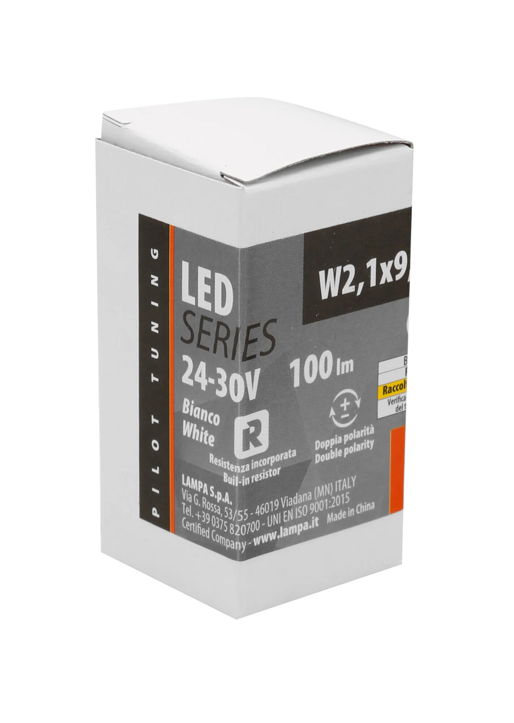 24/30V Led series - 6 Led SMD - (T10) - W2,1x9,5d - 2 pz  - Scatola - Bianco - Doppia polarità - Resistenza incorporata