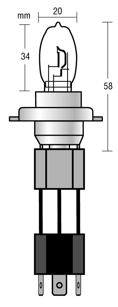 24V Lampada alogena Xenium Race - (H4) - 90/100W - P43t - 2 pz  - D/Blister