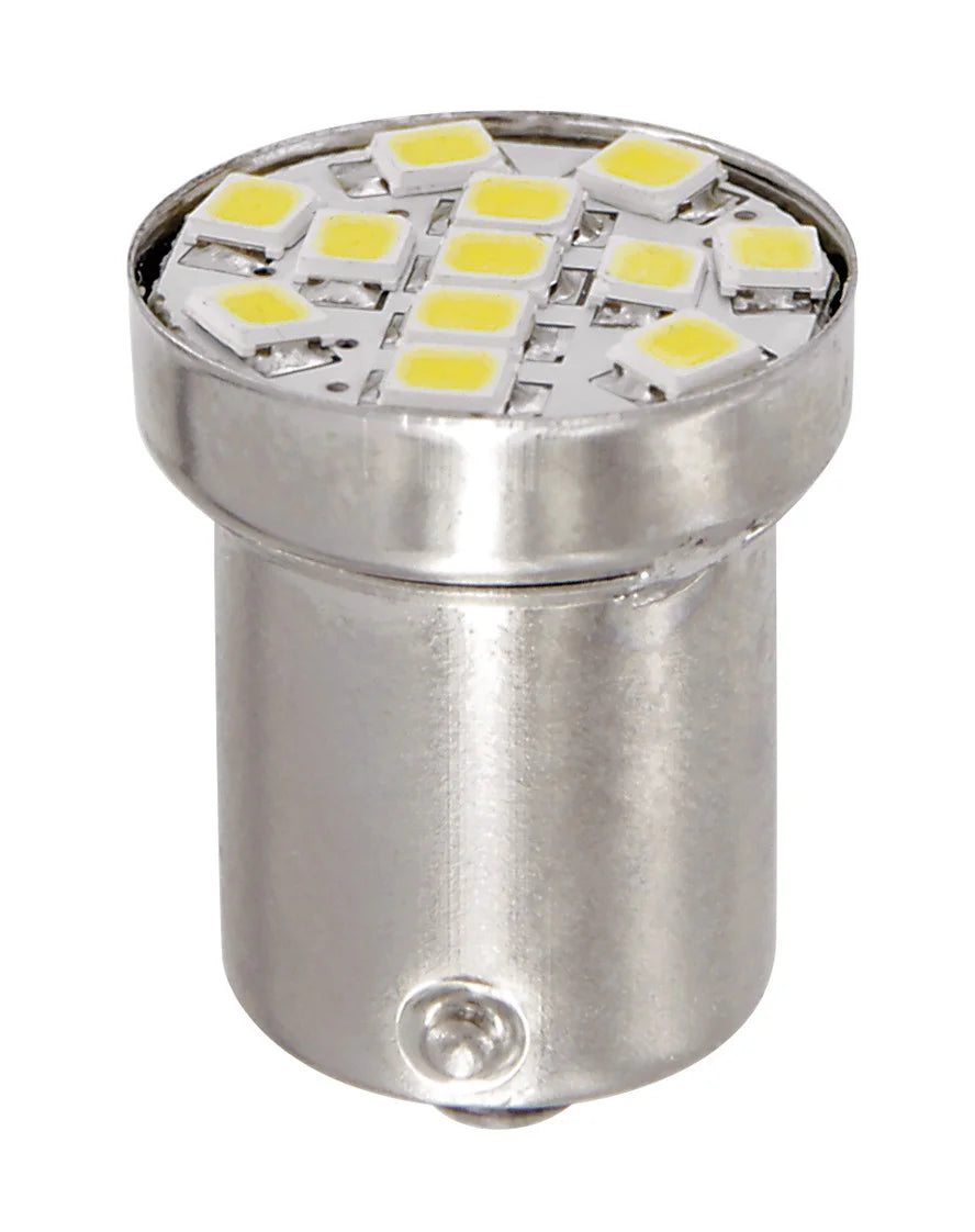 24/28V Led Series - 12 Smd x 1 chip - (R5W-R10W) - BA15s - 1 pz  - Scatola - Bianco - Doppia polarità