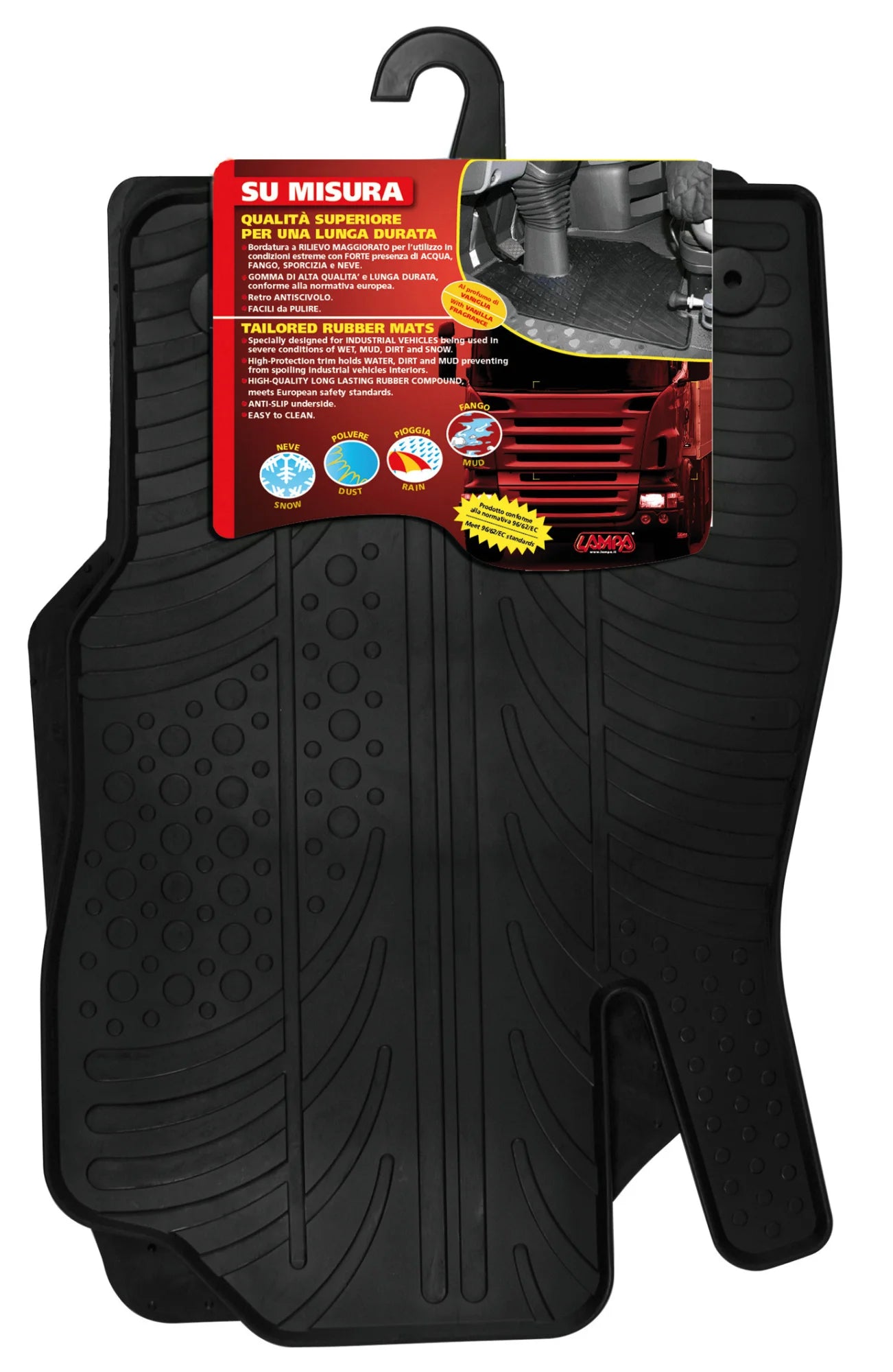 Set tappeti su misura in gomma - compatibile per  Citroen Jumper (04/06>) -  Fiat Ducato (07/06>) -  Peugeot Boxer (04/06>)