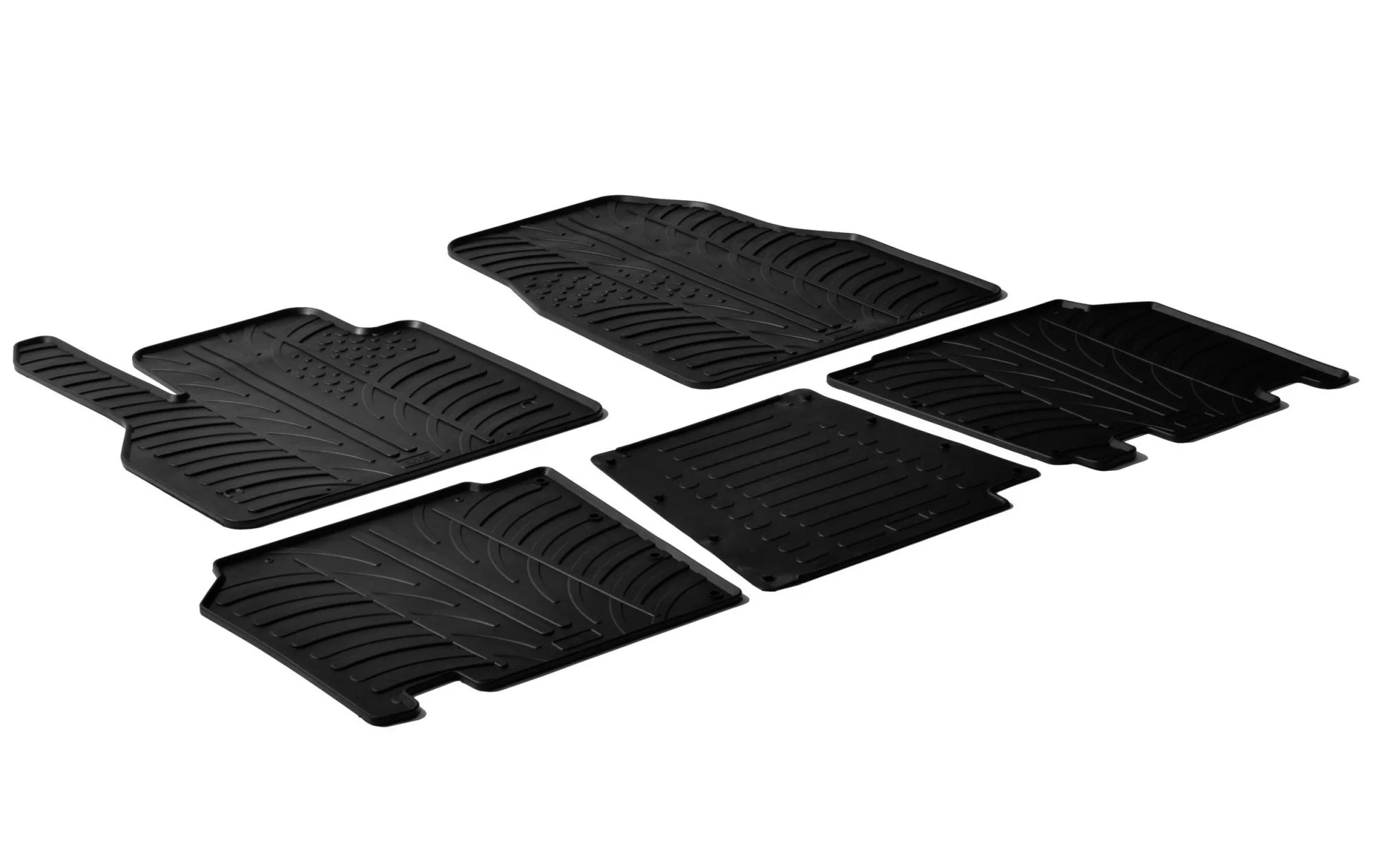 Set tappeti su misura in gomma - compatibile per  Mercedes Citan (10/12>08/21) -  Renault Kangoo (02/08>05/21) -  Renault Kangoo 5p (02/08>05/21)