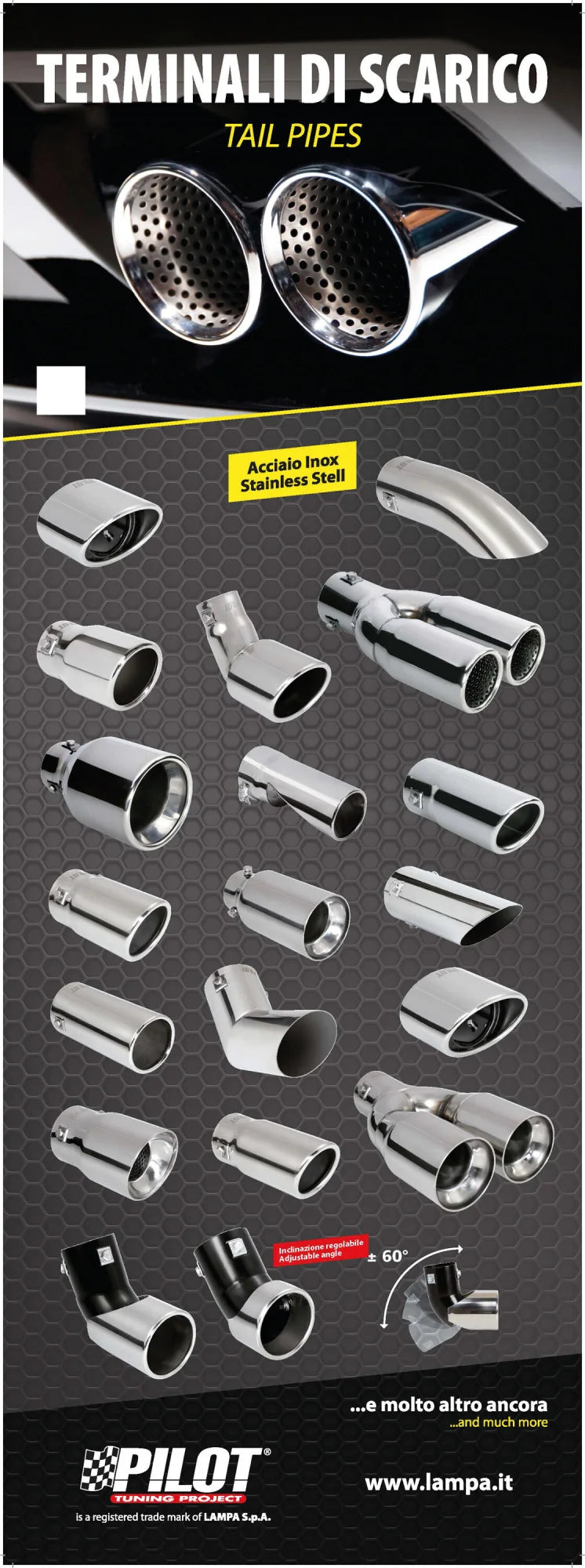 Poster cm 58x160, Terminali di scarico