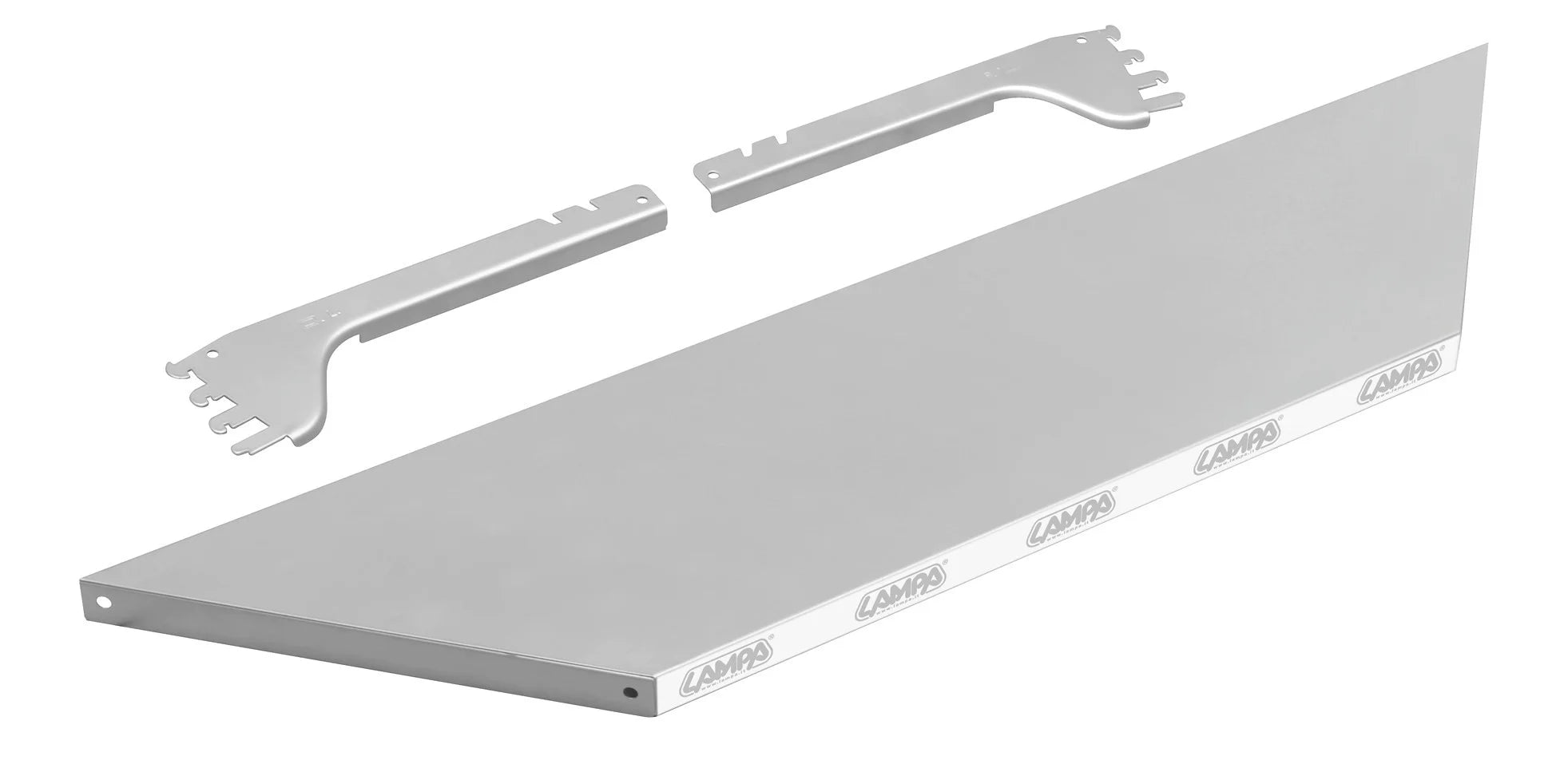 Ripiano argento per scaffali angolari a doghe argento - 97x23 cm