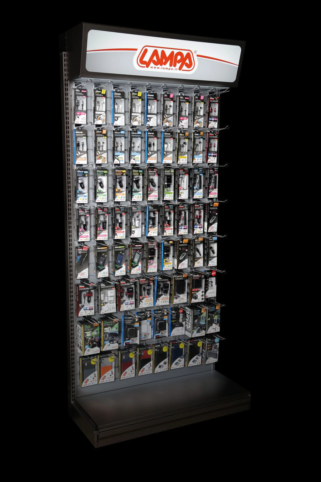 Testata a sbalzo retroilluminata, 230V - Argento