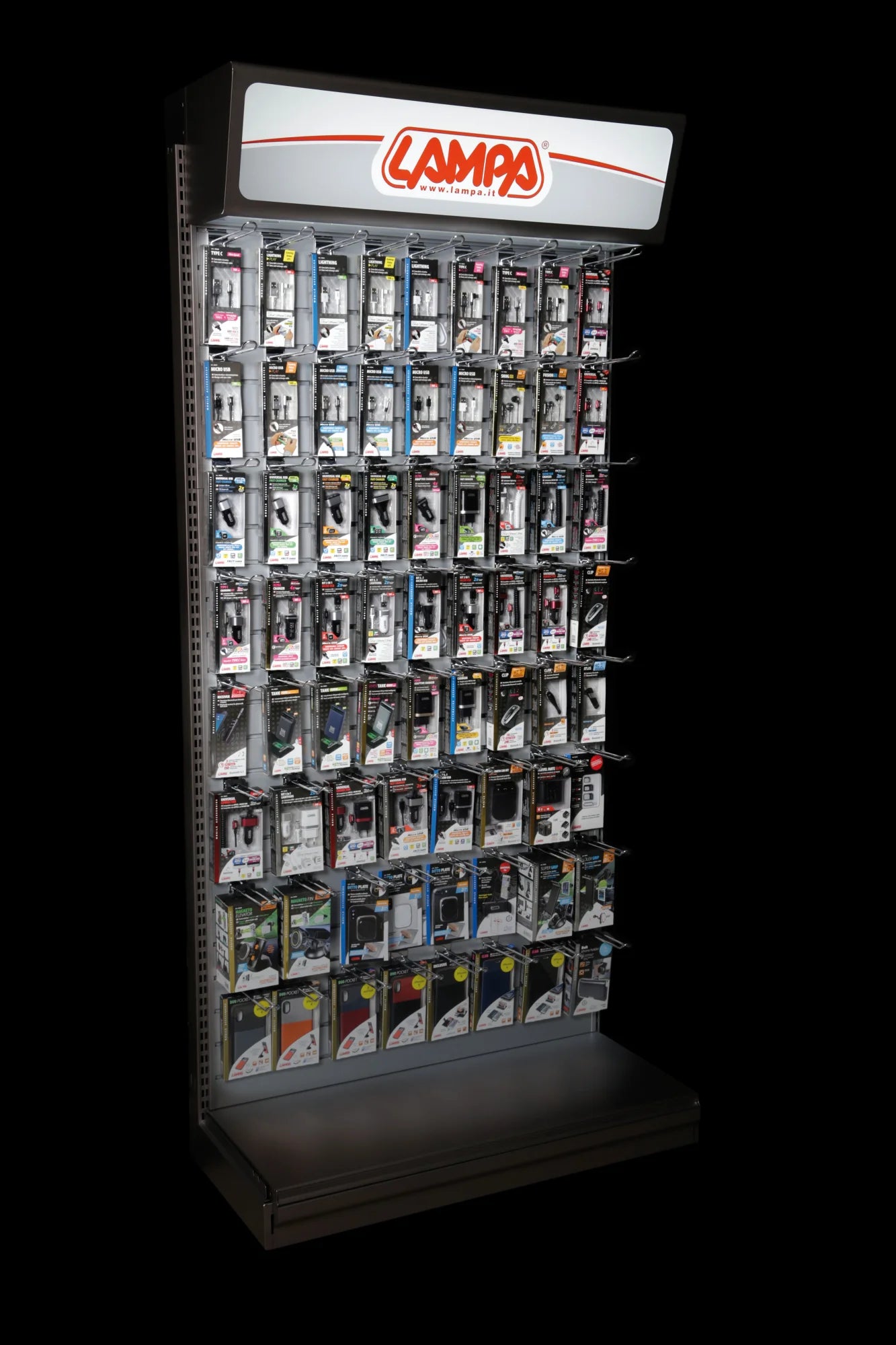 Testata a sbalzo retroilluminata, 230V - Argento