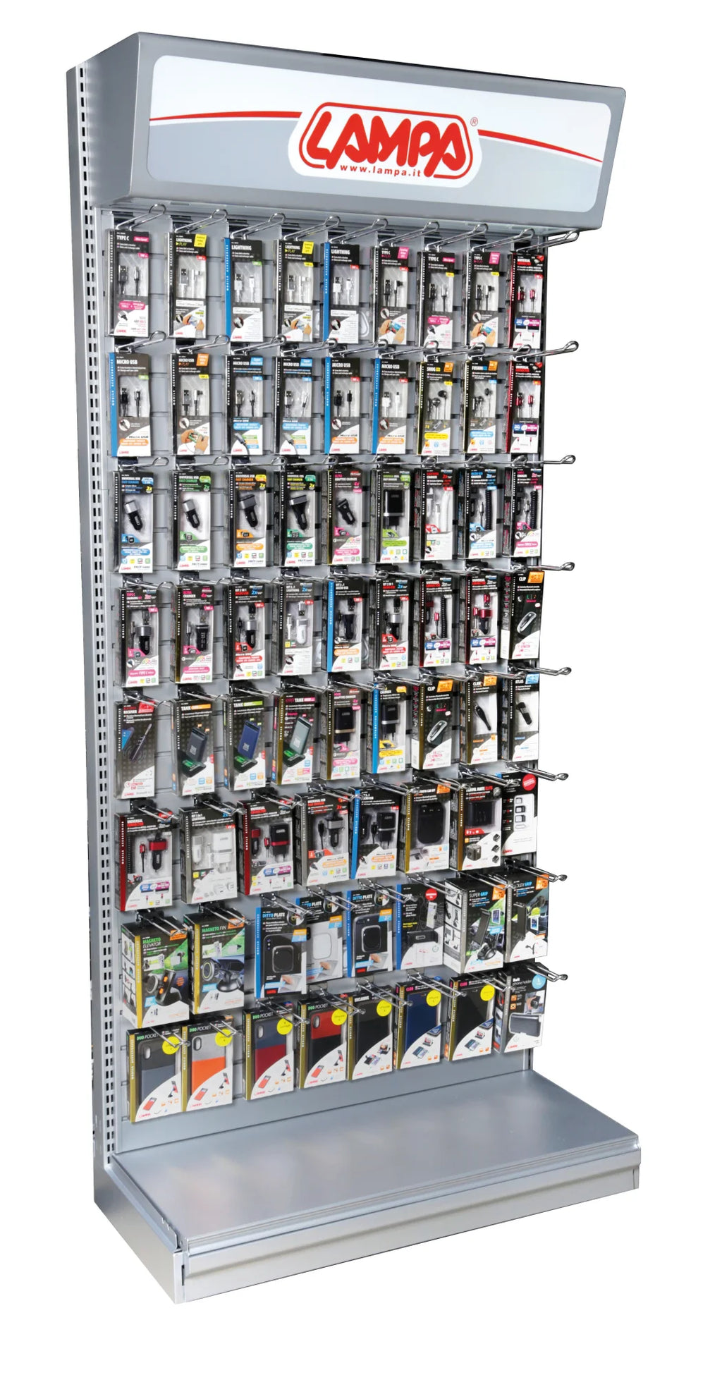 Testata a sbalzo retroilluminata, 230V - Argento