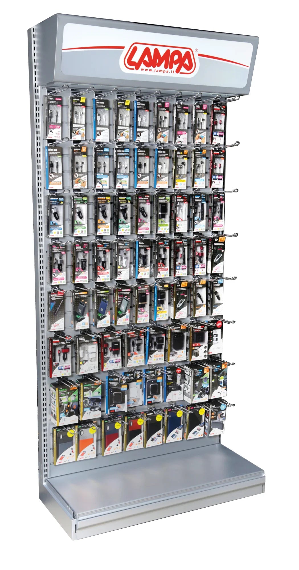 Testata a sbalzo retroilluminata, 230V - Argento