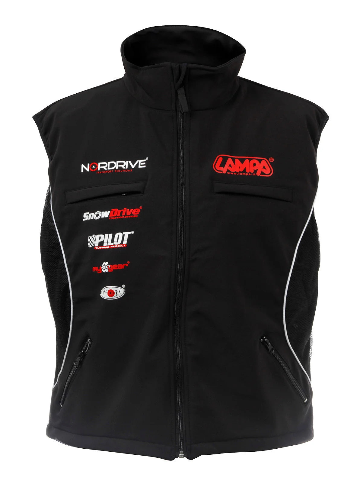 Gilet con zip, nero - L