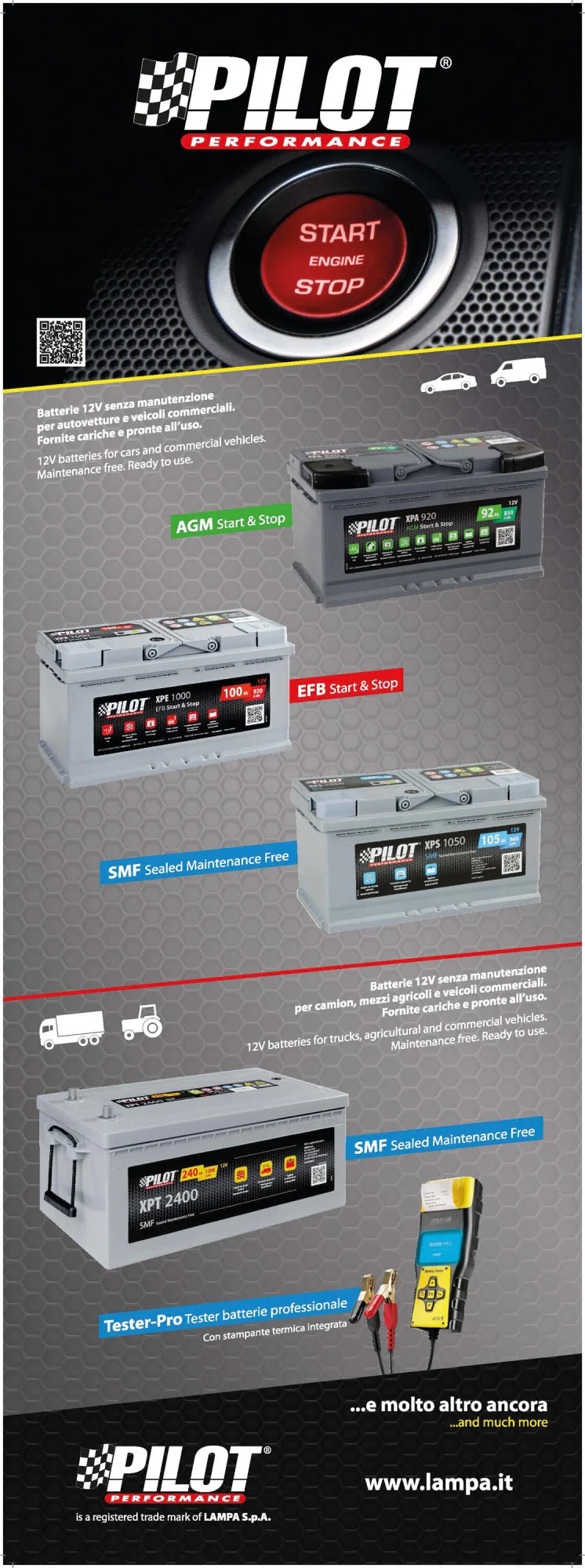 Poster cm 58x160, Batterie Pilot