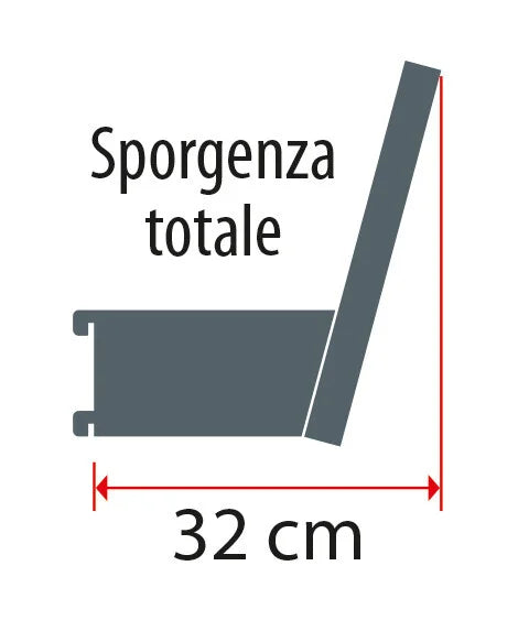 Staffe per fissaggio testata luminosa ai montanti, 2 pz - M - 20 cm
