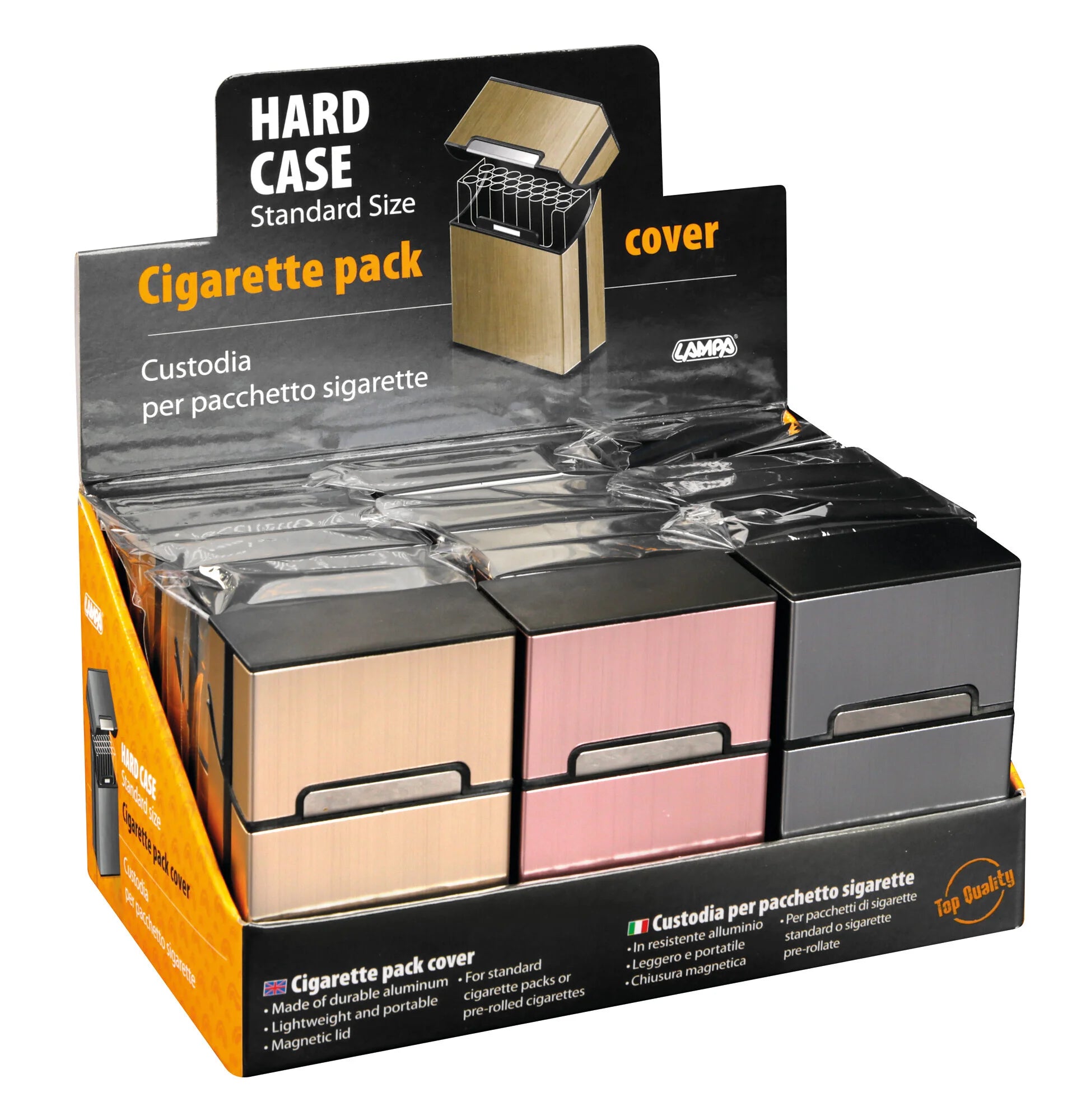 Hard Case, custodia rigida per pacchetto sigarette [Confezione da 12]