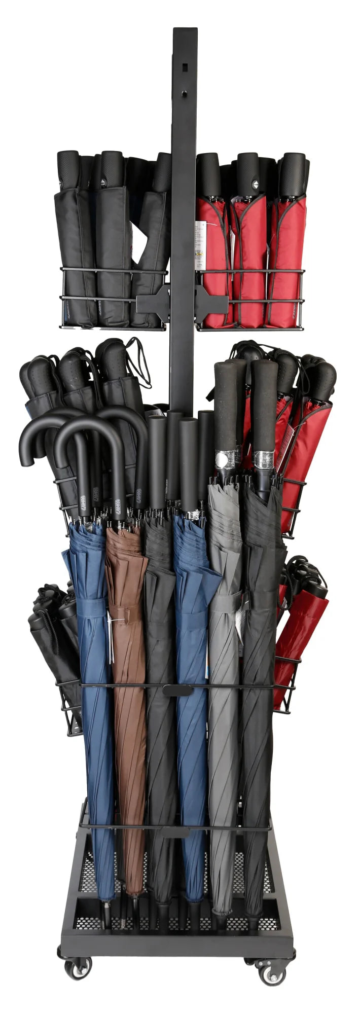 Espositore bifacciale per 96 ombrelli