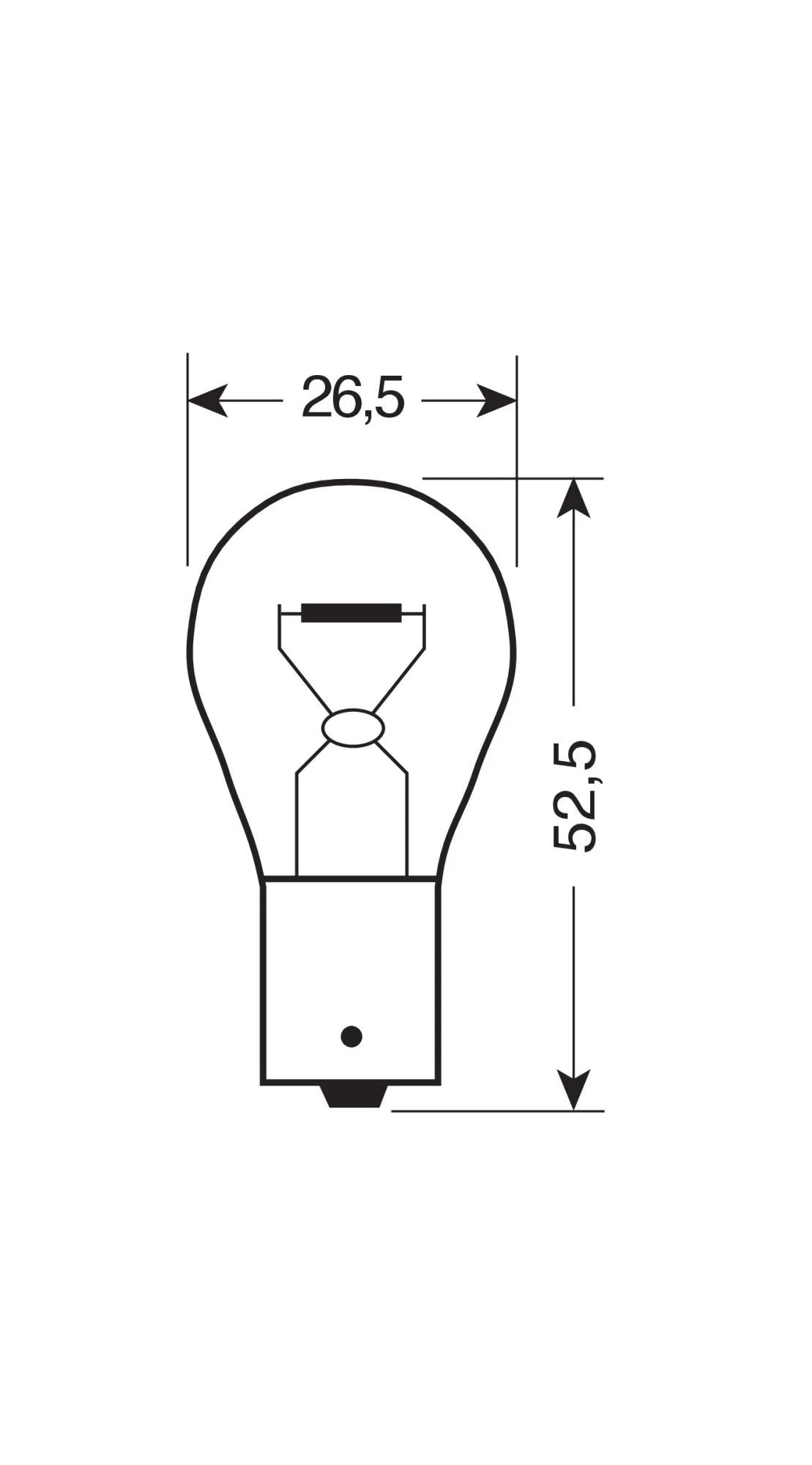 12V Lampada 1 filamento - (P21W) - 21W - BA15s - 2 pz  - Scatola - Cromo/Rosso