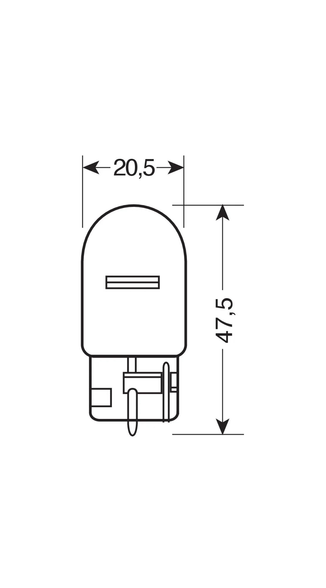 12V Lampada zoccolo vetro - W21W - 21W - W3x16d - 2 pz  - D/Blister