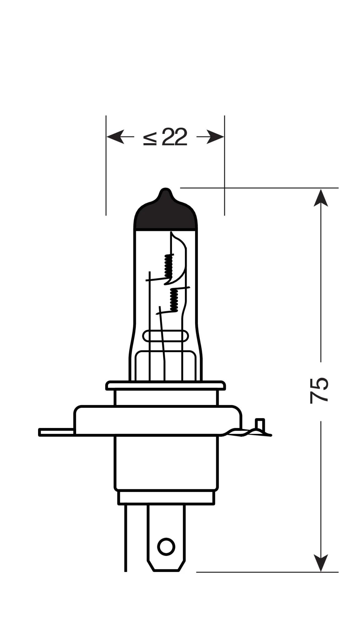 24V Lampada alogena Blu-Xe - H4 - 70/75W - P43t - 1 pz  - Scatola [Confezione da 10]