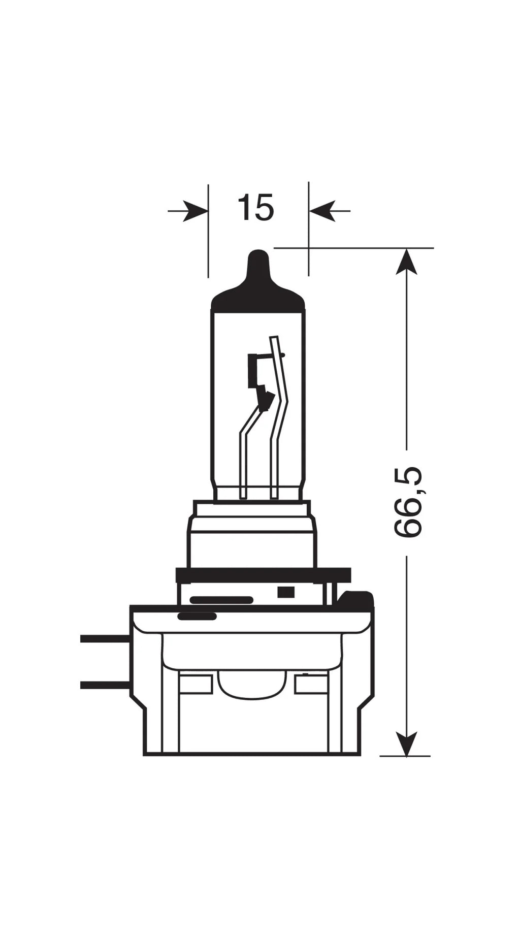 12V Lampada alogena - H11B - 55W - PGJY19-2 - 1 pz  - D/Blister