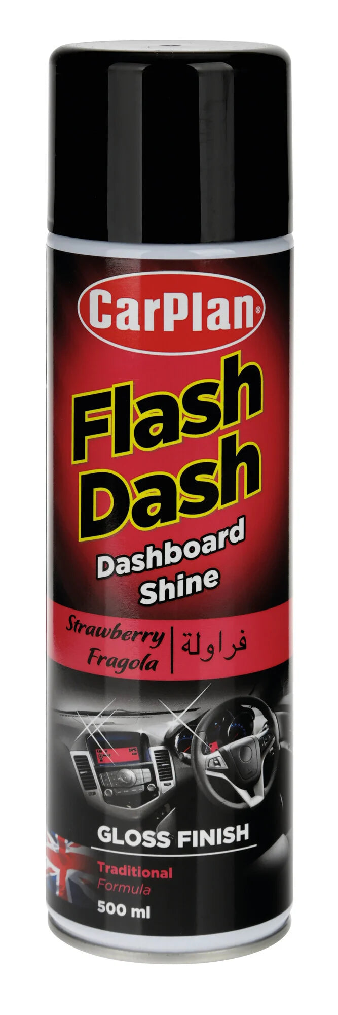Flash Dash, pulitore per cruscotti, effetto lucido - 500 ml - Fragola