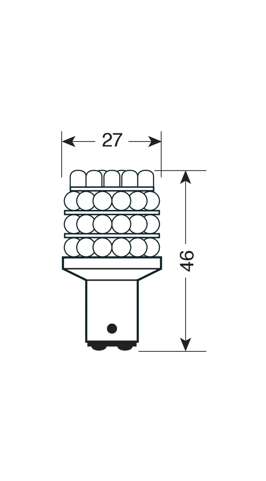 24V Lampada Multi-Led 36 Led - (P21/5W) - BAY15d - 1 pz  - D/Blister - Bianco