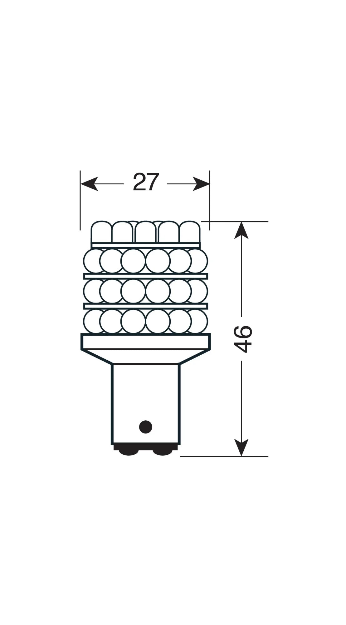24V Lampada Multi-Led 36 Led - (P21/5W) - BAY15d - 1 pz  - D/Blister - Bianco