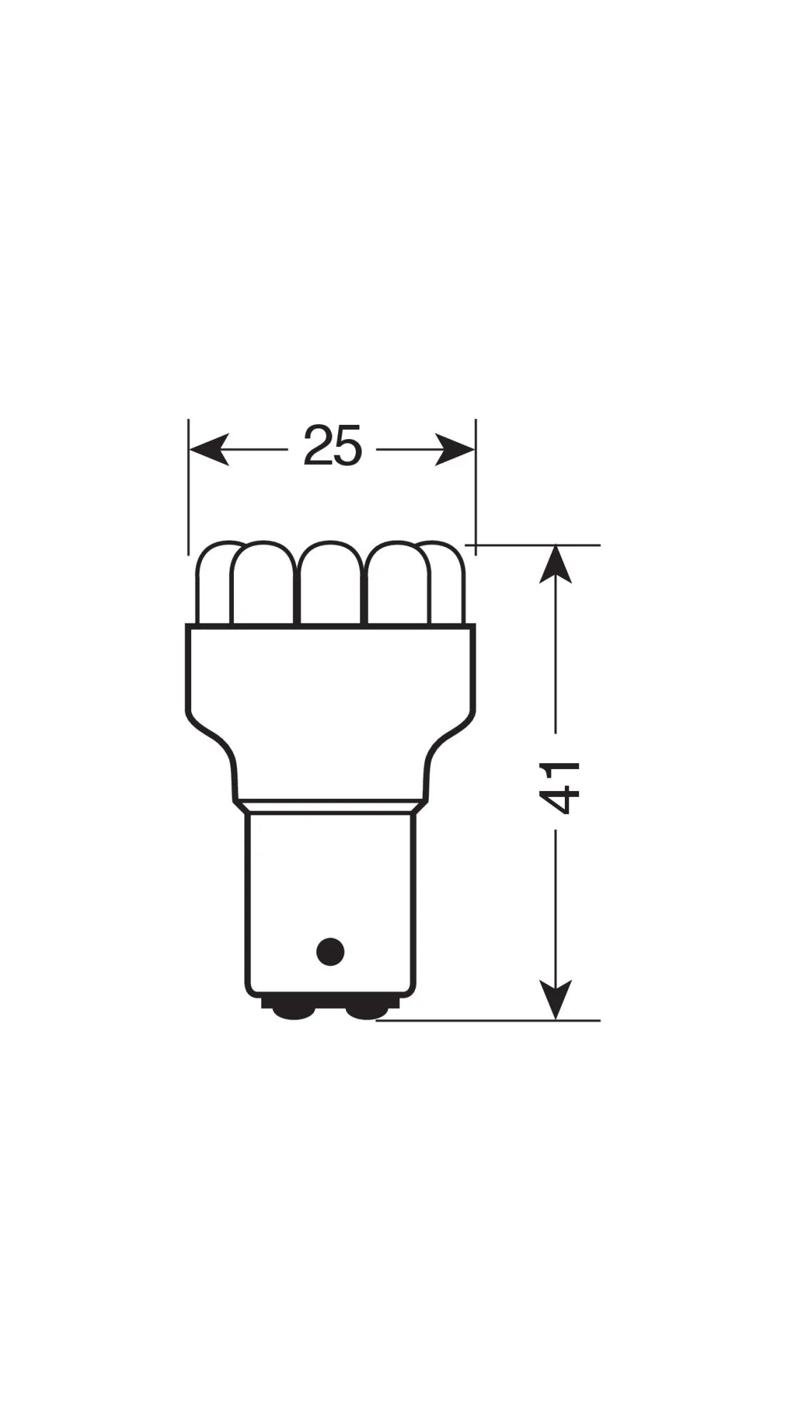 24V Lampada Multi-Led 12 Led - (P21/5W) - BAY15d - 1 pz  - Scatola - Bianco