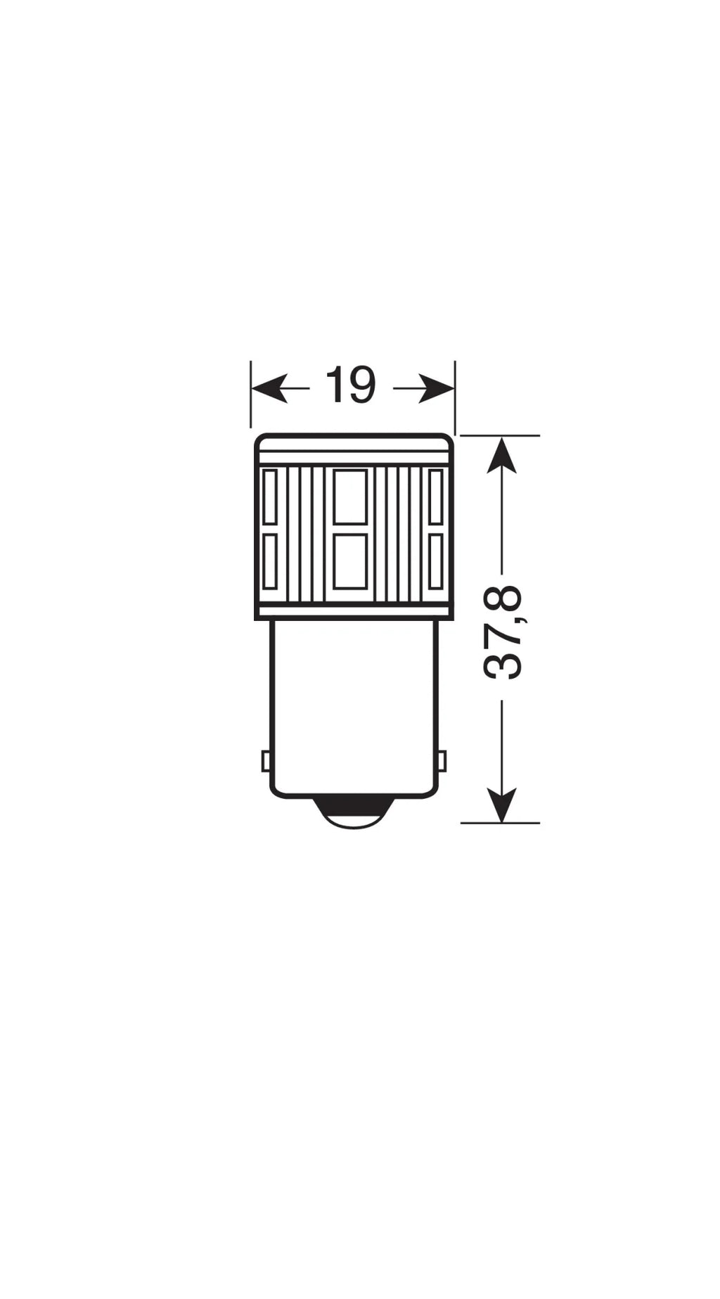 10/30V Led Series - 17 SMD x 1 chip - (P21W) - BA15s - 1 pz  - Scatola - Bianco - Doppia polarità - Resistenza incorporata