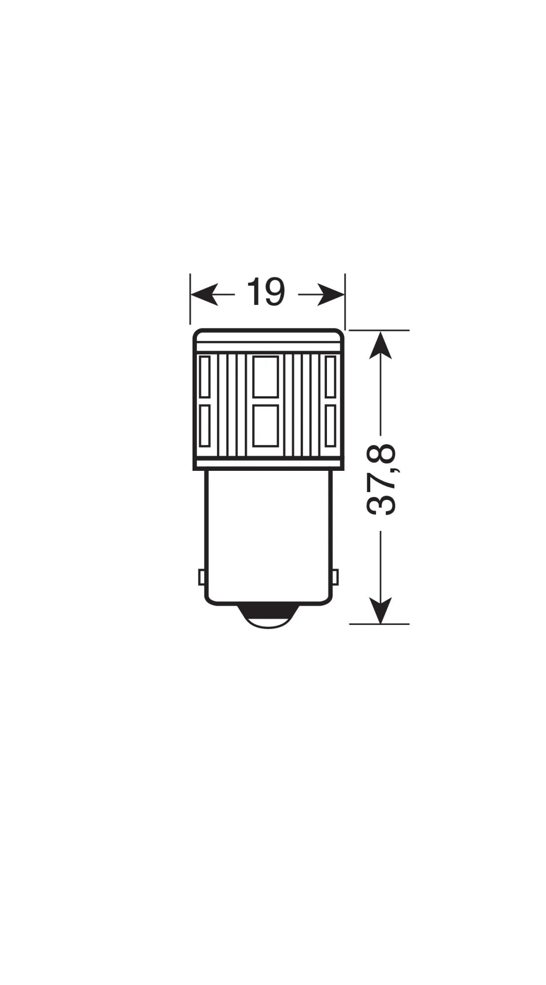 10/30V Led Series - 17 SMD x 1 chip - (P21W) - BA15s - 1 pz  - Scatola - Bianco - Doppia polarità - Resistenza incorporata