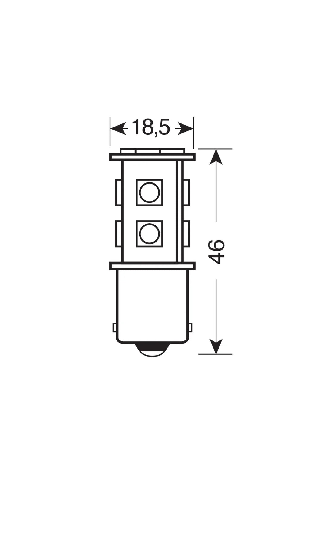 24/28V Led Series - 11 SMD x 3 chips - (P21W) - BA15s - 1 pz  - Scatola - Bianco - Doppia polarità